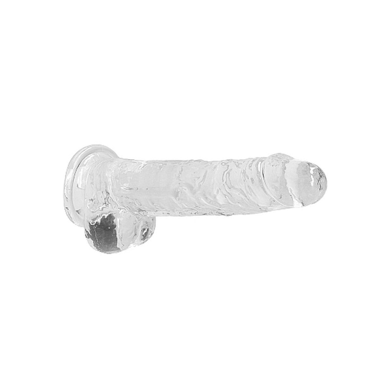 Przezroczyste dildo gumowe z prostym trzonem 21cm